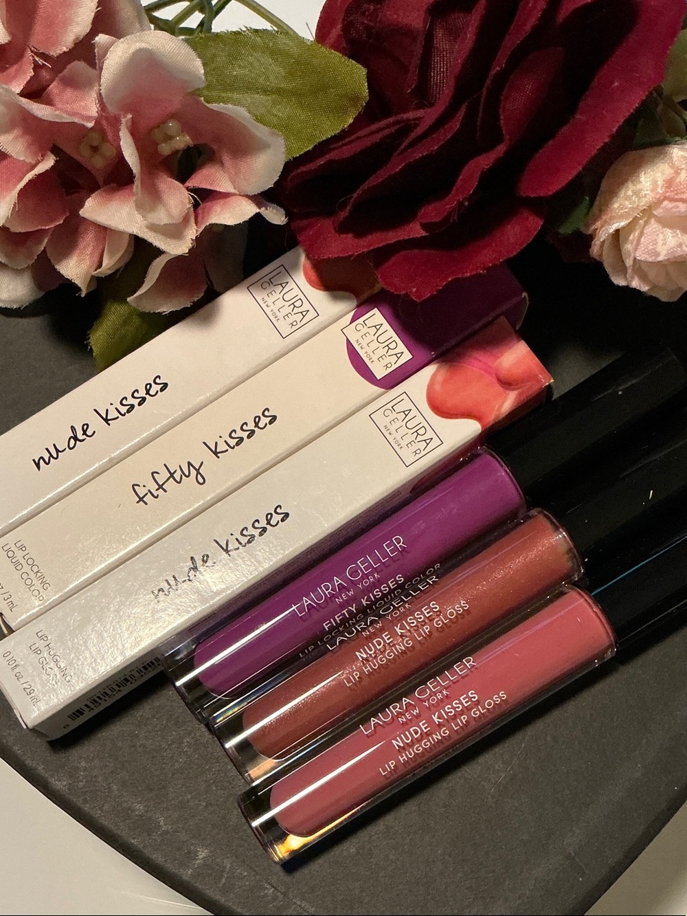 Laura Geller Fifty Kisses & Nude Kisses Lip Gloss Set  Bundle of 3